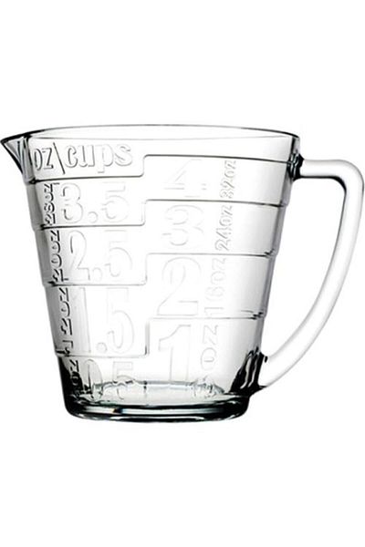 Paşabahçe 1000Cc Glass Measuring Cup - Embossed Number, New Model