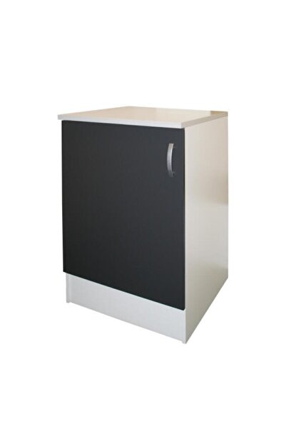 Tdesigno Asia Mutfak Alt Modül 60 Cm Antrasit Tezgah Dahil