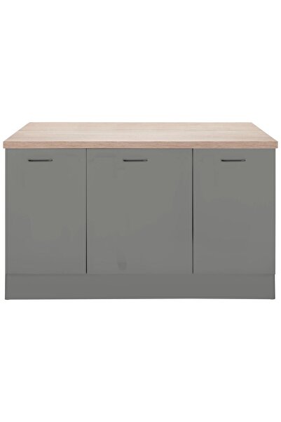 Tdesigno Devin Mutfak Alt Modül 130 cm Antrasit - Tezgah Dahil