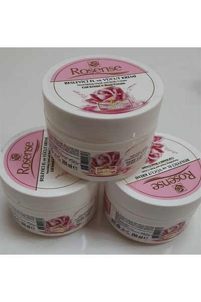Rosense 250 Ml 3-Piece Nourishing Hand and Body Rose Cream Set