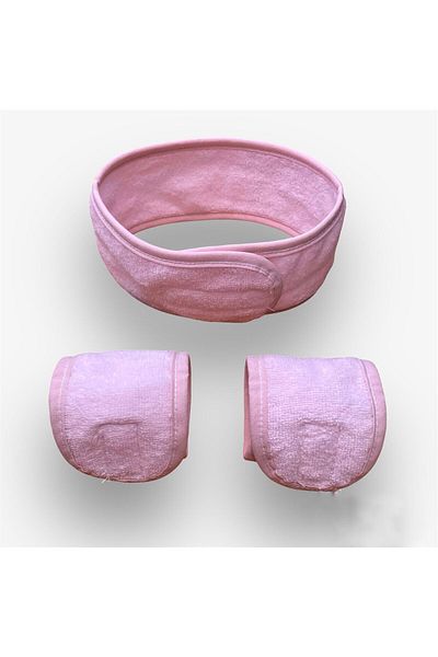 Mokita Home Set of 3 Water Absorbent Towels and Sports Headbands - 2 Pieces Wrist Face Washing Armband and 1 Piece Hairband