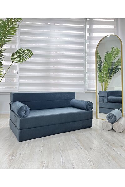 Minnes Full Sünger Katlanır Yatak - Koltuk-babyface Kadife Antrasit 120*200&o...