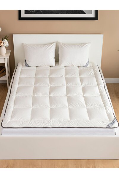 homewell %100 Saf Bambu Hipoalerjenik Tek Kişilik Rahat Uyku Pedi Krem