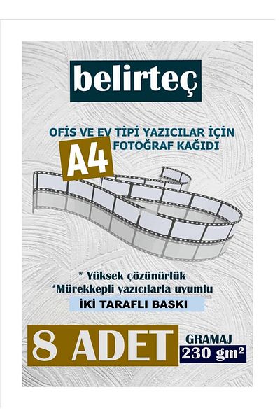 Belirteç High Resolution A4 Photo Paper 230 Grams Multipurpose