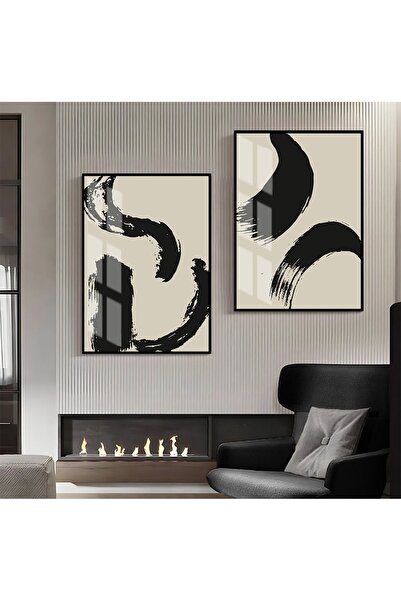 Harikabirev HARİKABİREV | COMBINAT DE ABSTRACTE CU MODELE NEGRU-BEJ 1 | TABLO...