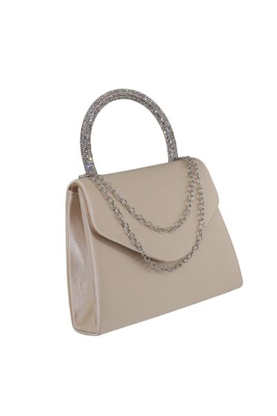 KEEBA Сатинова сумочка з камінням. Сатинова сумочка. Сумочка. Вечірня сумочка.