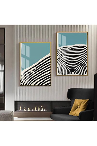 Harika bir ev HARİKABİREV | COMBINATIE ABSTRACTĂ TURCOZ-NEGRU-ALB 1 | TABLO D...