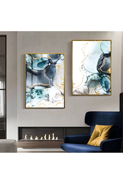 Harikabirev HARİKABİREV | COMBINAT DE ABSTRACTE DE LUX CU MODEL ALBASTRU-AUR ...