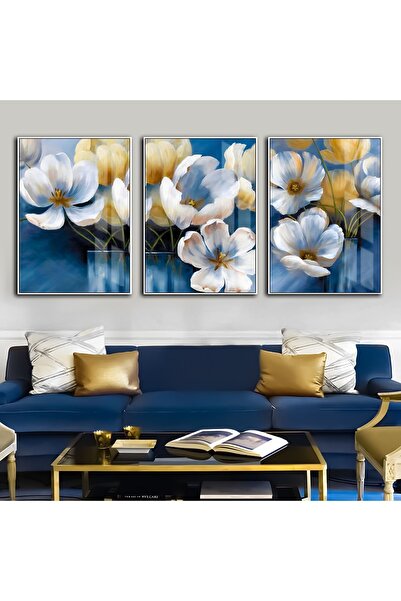Harika bir ev Hari̇kabi̇rev | Dark Blue-Gold Combination 7 Flower Combination...
