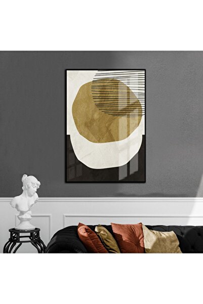 Harikabirev HARİKABİREV | MODEL ABSTRACT NEGRU-GALBEN-ALB 1 | TABLĂ DE STICLA...