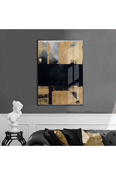 Harikabirev HARİKABİREV | MODEL ABSTRACT AUR-NEGRU-GRI 02 | TABLĂ DE STICLA T...