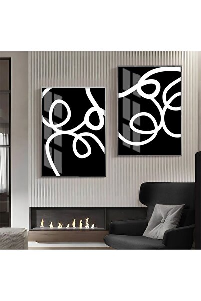 Harikabirev HARİKABİREV | COMBINAT DE FIGURI ABSTRACTE NEGRU-ALB 06 | TABLO D...