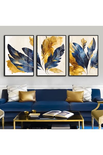 Harika bir ev هاريكابيريف | مزيج من اللون الأزرق الداكن والذهبي مكون من 6 ريش...