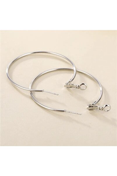 Monalisa Kadın Çap 7cm Halka Gümüş Küpe Seti