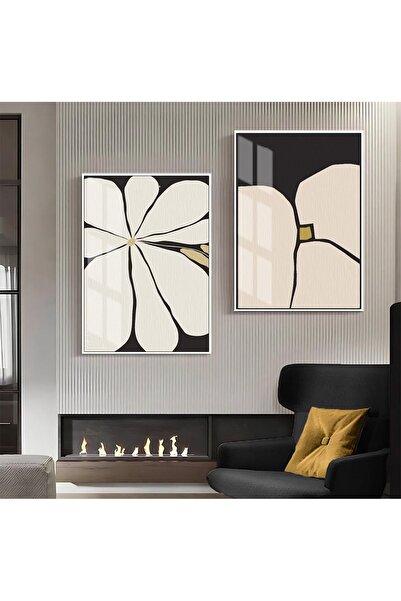 Harikabirev HARİKABİREV | COMBINAT DE FLORI ABSTRACTE CREAM-GRI-GALBEN 1 | TA...