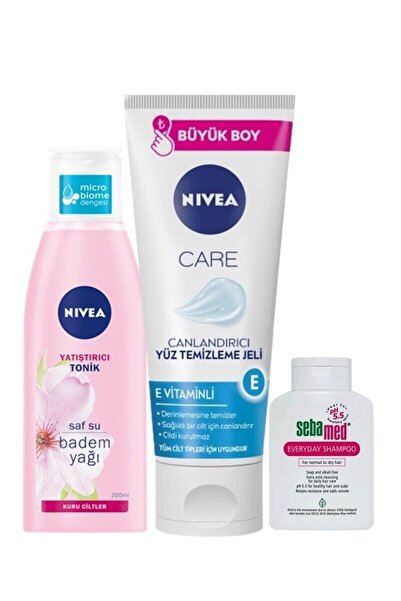 NIVEA Badem özlü Yatıştırıcı Tonik 200 ml , Canlandırıcı Yüz Temizleme Jeli 2...