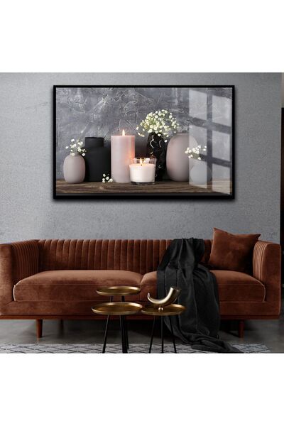 Harikabirev HARİKABİREV | TABLA DE LUMĂRĂ ANTRACIT-MARO | TABLO DE STICLA CU ...