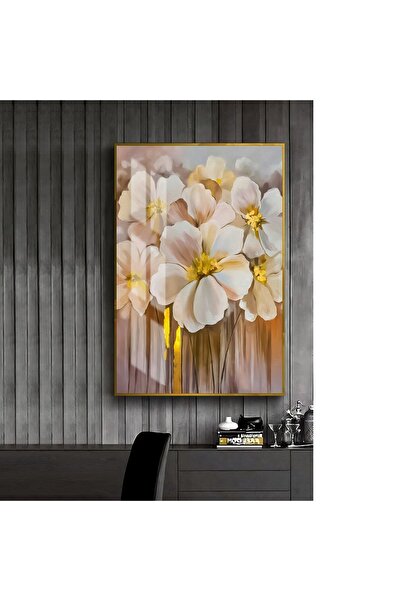|brown Gold Loved Flower Table New |framed Tempered Glass Table Single Vertical