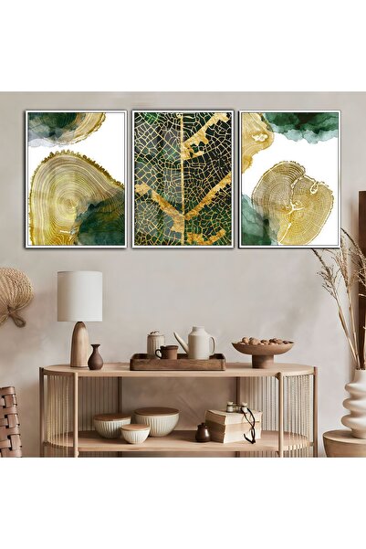 Harika bir ev Hari̇kabi̇rev | Gold-Brown Flower Abstract Leaf Combination | F...