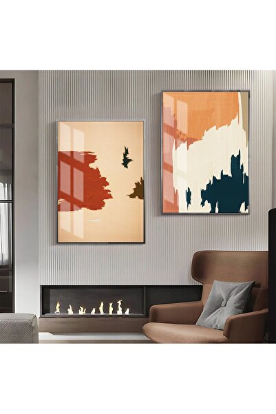 Harikabirev HARİKABİREV | COMBINATIE ABSTRACTĂ ALBASTRU-PORTOCALIU-ROȘU | TAB...