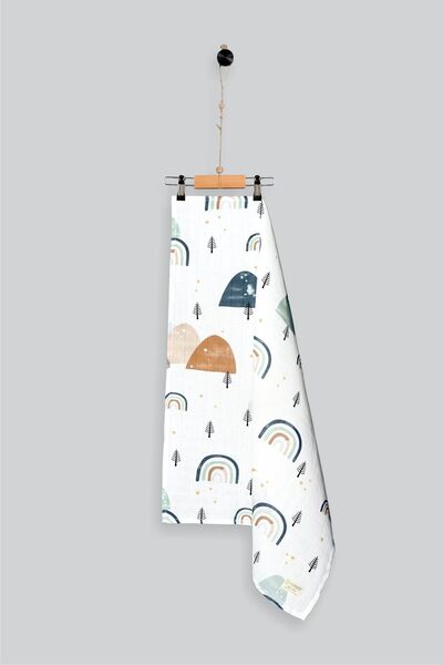 Gökkuşağı 80cm*80cm Çift Katlı Müslin Örtü&battaniye Tm0017