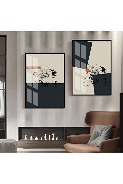Harikabirev HARİKABİREV | COMBINAT DE ABSTRACTE ABSTRACTE GRAY-ROZ-BEIGE 01 |...