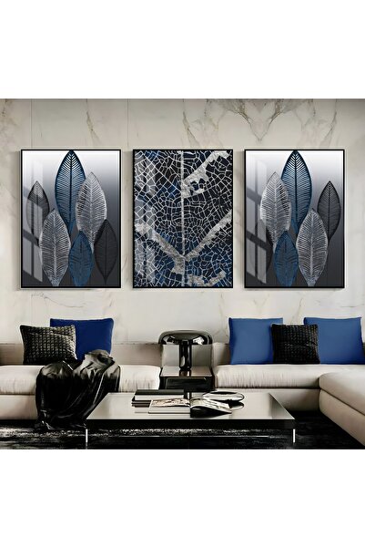 Harika bir ev Hari̇kabi̇rev | Dark Blue-Silver 9 Stylish Abstract and Leaf | ...
