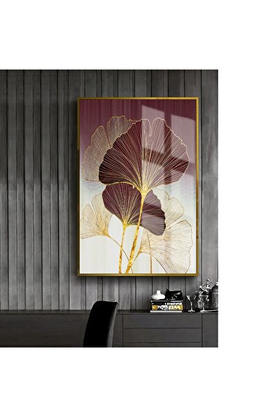 Harika bir ev HARİKABİREV|BORDO-SARI ÇİÇEK MODEL 1 |ÇERÇEVELİ TEMPERLİ CAM TA...