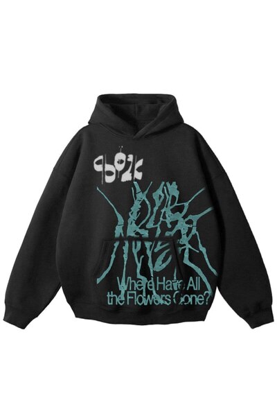 MAYDAY CULTURE Μαύρο φούτερ Unisex από τρεις κλωστές - Loose Fit