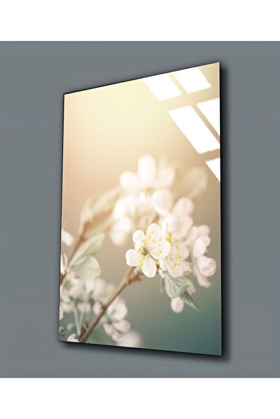 Harikabirev HARİKABİREV | PICTURĂ FLORALĂ ALBĂ PE STICLA INRĂZĂTĂ (TEMPERATĂ)...