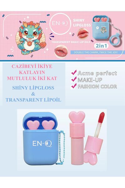ENQ 2si1 Arada Lipgloss ve Lipoil Özel Ambalaj Hem Renk Verin Hem Parlatın