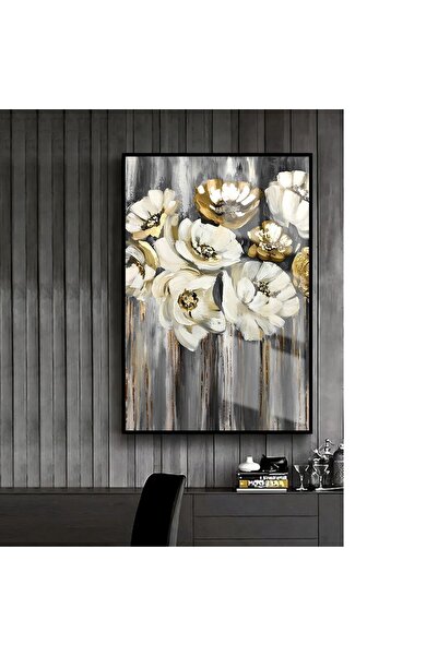 Harika bir ev HARİKABİREV|SİYAH-GOLD SEVİLEN ÇİÇEK TABLOSU 1 |ÇERÇEVELİ TEMPE...