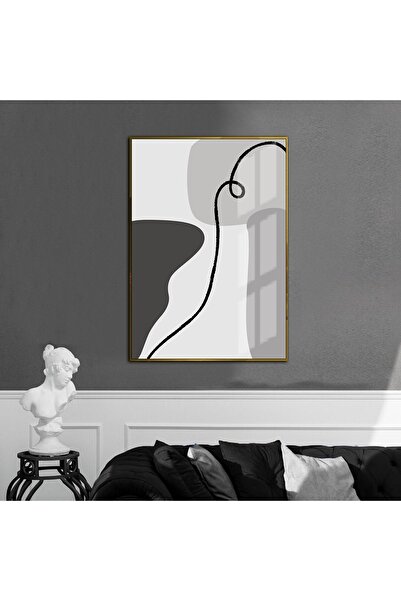 Harikabirev HARİKABİREV | MODEL ABSTRACT NEGRU-ALBASTRU-GRI 02 | TABLĂ DE STICLA TEMPLATĂ CU CADRU, SIMPLE, VERTICALĂ