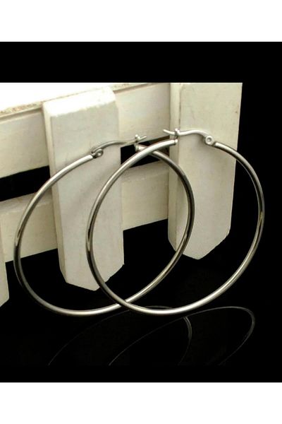 Monalisa Women's Diameter 7cm Hoop Silver Earring Set