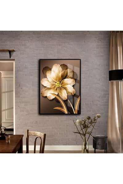 Harika bir ev Hari̇kabi̇rev | Flower Painting Abstract Flower Gold Nice | Fra...
