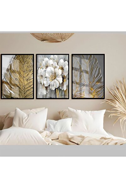 Harika bir ev Hari̇kabi̇rev | Soft-Gold Flower-Abstract Combination | Framed ...