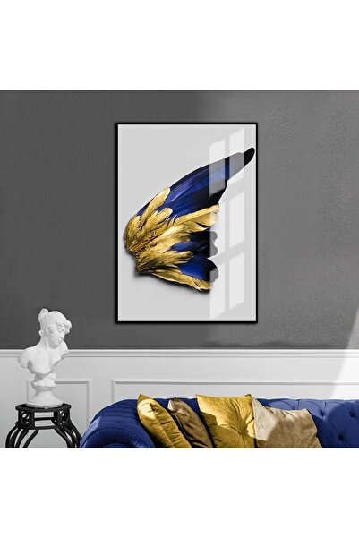 Harika bir ev HARİKABİREV | MODEL ABSTRACT CU ARIPI DE FLĂTOR ALBASTRU-AURIU-...