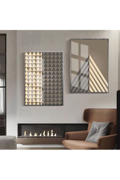 Harika bir ev Hari̇kabi̇rev | Gray-Cream -Black Abstract Shapes Combination 1...