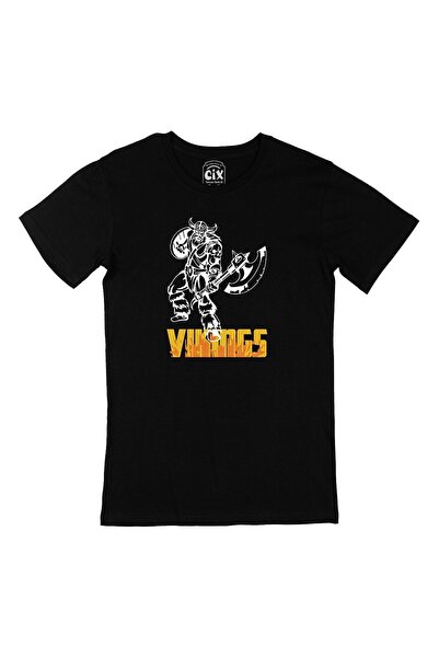Cix Unisex crna majica Strong Vikings