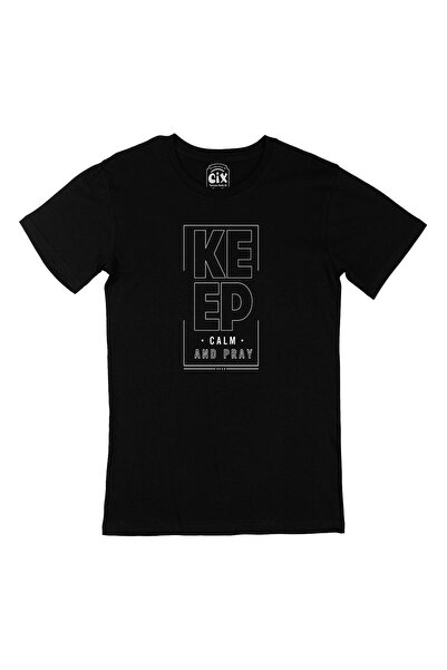 Cix Keep Calm And Pray Tricou negru cu logo-ul de buzunar