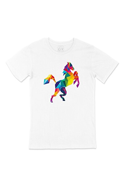 Cix Polygon Horse T-Shirt - Πολύχρωμο ουράνιο τόξο