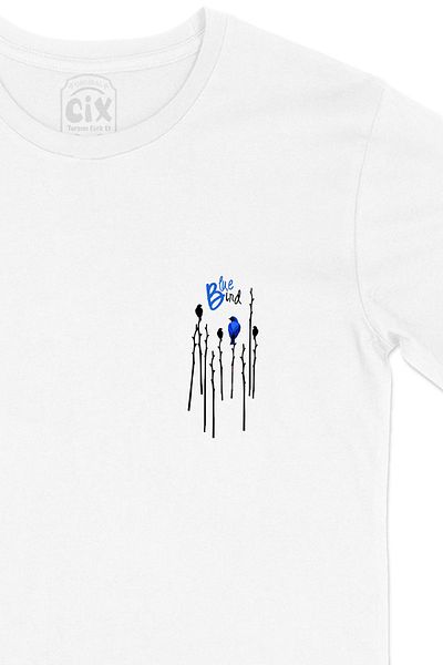 Cix Λευκό μπλουζάκι με σχέδιο λογότυπου Blue Bird Pocket