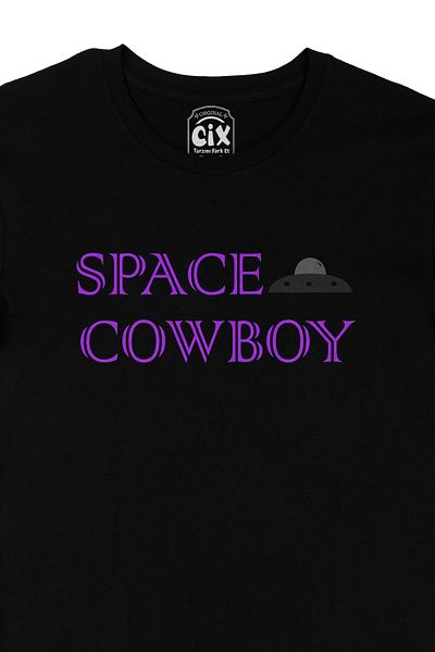 Cix Space Cowboy Elon Musk Μαύρο T-Shirt