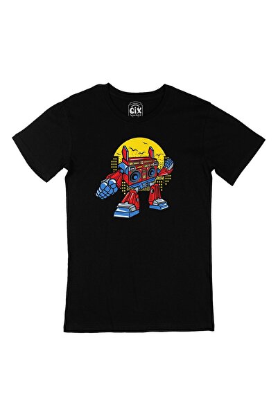Cix Crna majica sa robotom i boom boxom