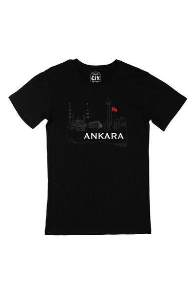 Cix تي شيرت أسود برسومات أنقرة