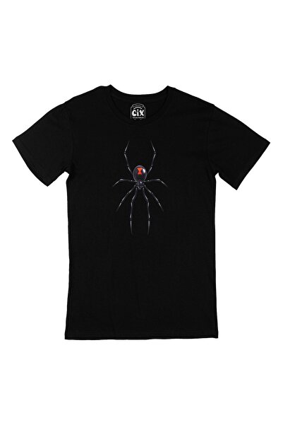 Cix Crna majica sa dizajnom logotipa Black Widow i pravog pauka