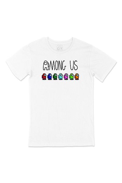 Cix Ανάμεσά μας Λευκό T-Shirt με σχέδιο λογότυπου τσέπης