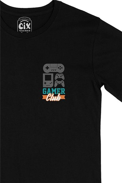 Cix Μαύρο μπλουζάκι Gamer Club με σχέδιο λογότυπου τσέπης