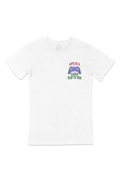 Cix Igraj da pobediš bela majica sa dizajnom logotipa na džepu