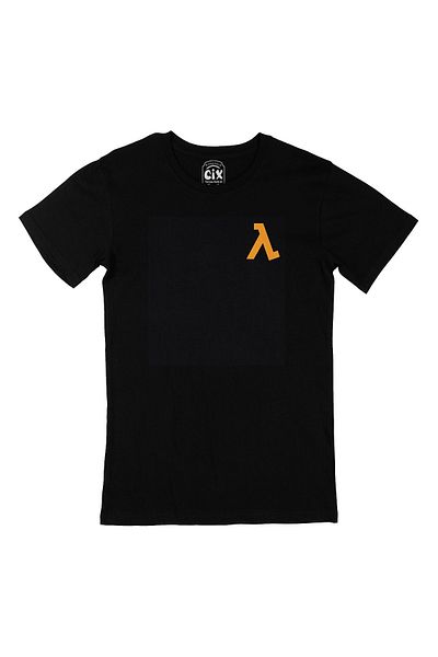 Cix Μαύρο T-shirt με λογότυπο Half Life Pocket και σχέδιο λογότυπου τσέπης